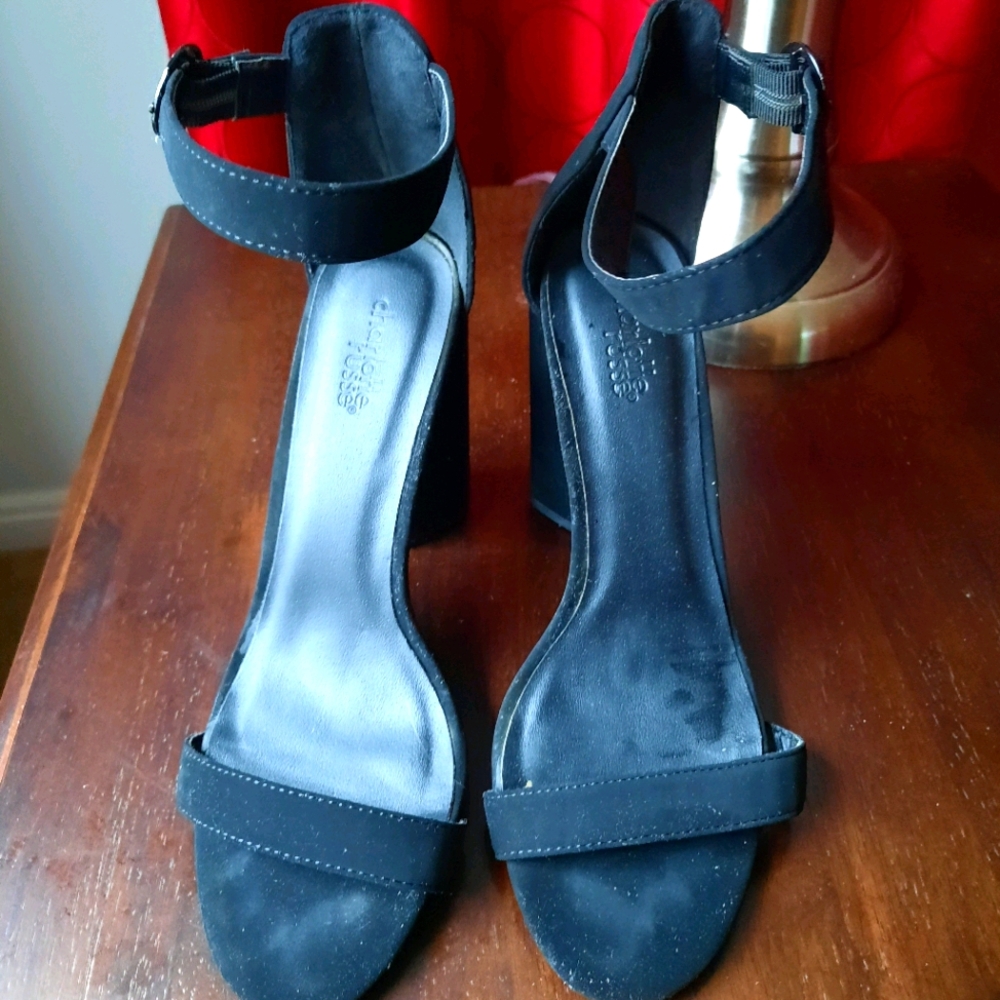 Single Band Open-Toe High Block Heel Sandal